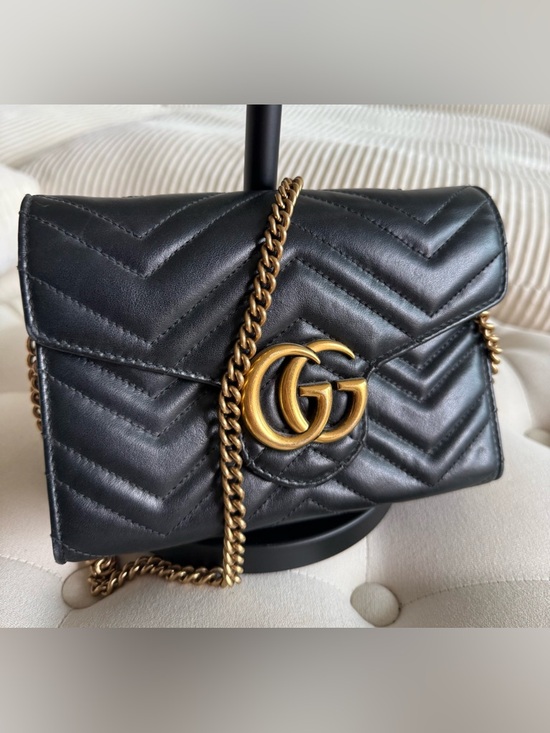 Gucci Handbags - Gucci Double G Marmont black crossbody bag